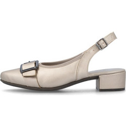 Rieker Ανατομικές Γόβες Slingback Δερμάτινες με Χοντρό Χαμηλό Τακούνι Εκρού 47064-90