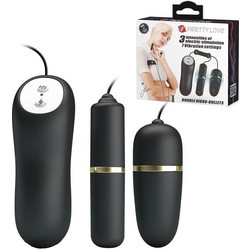 Pretty Love Electric Stimulation Bullets Set Δονητής Bullet για Ζευγάρια με Τηλεχειριστήριο Μαύρος