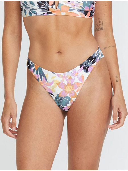 Volcom Bikini Slip Floral Πετρόλ Σομόν O2112502