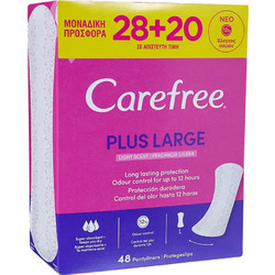 Carefree Plus Large Light Scent Σερβιετάκια για Ελαφριά Ροή 48τμχ