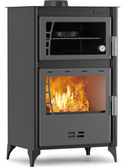 Thermogatz GS 15 Oven Grey Ατσάλινη Ξυλόσομπα με Φούρνο 15kW