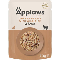 Applaws Adult with Chicken Breast & Wild Rice in Broth 4x70gr