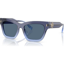 Tory Burch TB7208U-317880 Γυναικεία Γυαλιά Ηλίου Cat Eye Κοκάλινα Μωβ με Μπλε Φακό