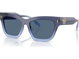 Tory Burch TB7208U-317880 Γυναικεία Γυαλιά Ηλίου Cat Eye Κοκάλινα Μωβ με Μπλε Φακό