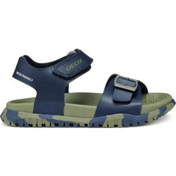 Geox Fusbetto Παιδικά Πέδιλα για Αγόρι Ανατομικά Navy Μπλε Χακί J35HMA00054CF4A3