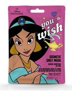 Mad Beauty Princess Express Yourself Jasmine Sheet Μάσκα Προσώπου για Ενυδάτωση με Πράσινο Τσάι 1τμχ