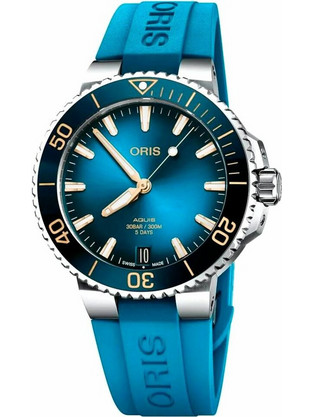 Oris Ανδρικό Ρολόι Αυτόματο με Γαλάζιο Καουτσούκ Λουράκι 41250742275FC