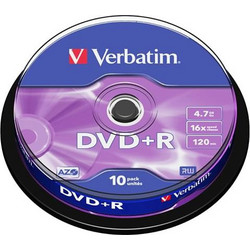 Verbatim 43498 Εγγράψιμα DVD+R 16x 4.7GB Cake Box 10τμχ