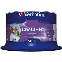 Verbatim 43512 Εγγράψιμα DVD+R 16x Printable 4.7GB Cake Box 50τμχ