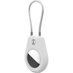 Hurtel Apple AirTag Case WaterProof with Steel Cable White