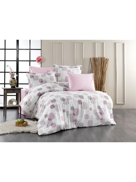 Dimcol Σετ Σεντόνια King Size Βαμβακερά 240x270 Μελίνα 709 White Lilac