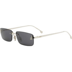 Fendi FE4172US 32A Ανδρικά Γυαλιά Ηλίου Ορθογώνια Μεταλλικά Ασημί με Μαύρο Φακό