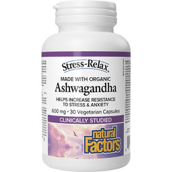 Natural Factors Ashwagandha 600mg 30 Κάψουλες