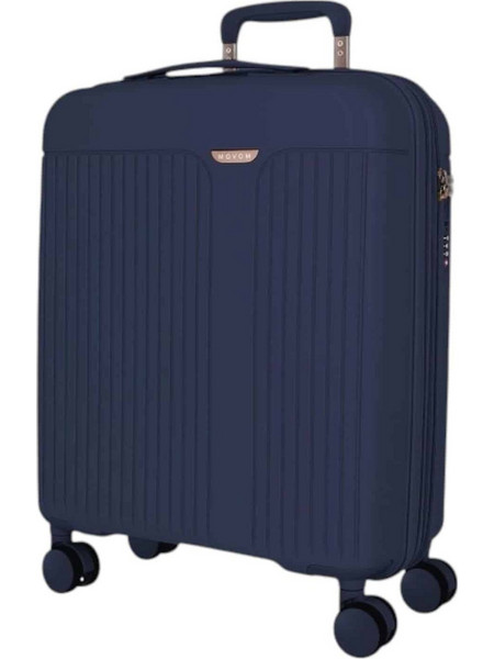 Movom New Trendy Βαλίτσα Καμπίνας 55x40x20cm με 4 Ρόδες Navy Μπλε