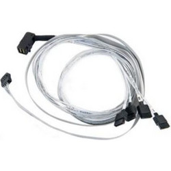 Adaptec 2280000-R Καλώδιο Σκληρού Δίσκου mini SAS to 4 x 7-Pin SATA III 0.8m Silver