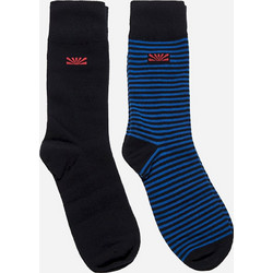 Funky Buddha Ανδρικές Κάλτσες Ψηλές Μαύρες Navy Μπλε 2Pack FBM010-312-10