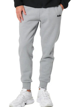 Body Action Ανδρικό Παντελόνι Φόρμας Fleece με Λάστιχο Γκρι 023530-01