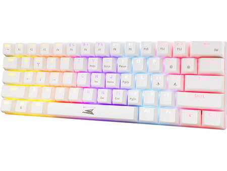 Baracuda Dolphin Μηχανικό Gaming Πληκτρολόγιο 60% με Custom Red Διακόπτες RGB White