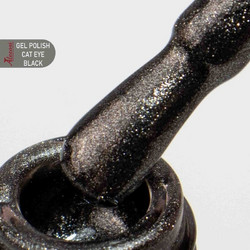 Alezori Black Glitter Cat Eye Ημιμόνιμο Βερνίκι Νυχιών 15ml