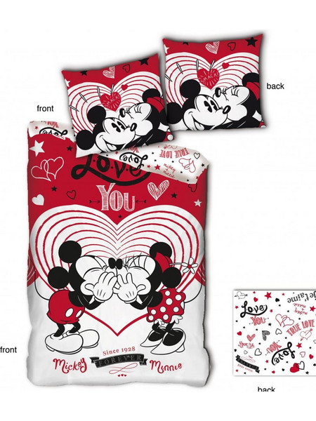 Minnie Love You Σετ Παιδική Παπλωματοθήκη Μονή Microfiber 140x200 Κόκκινη Λευκή