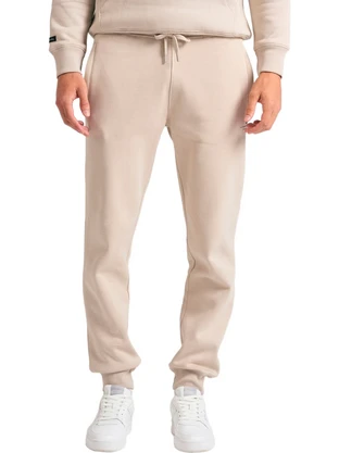 Calvin Klein Ανδρικό Παντελόνι Φόρμας Fleece με Λάστιχο Εκρού ...