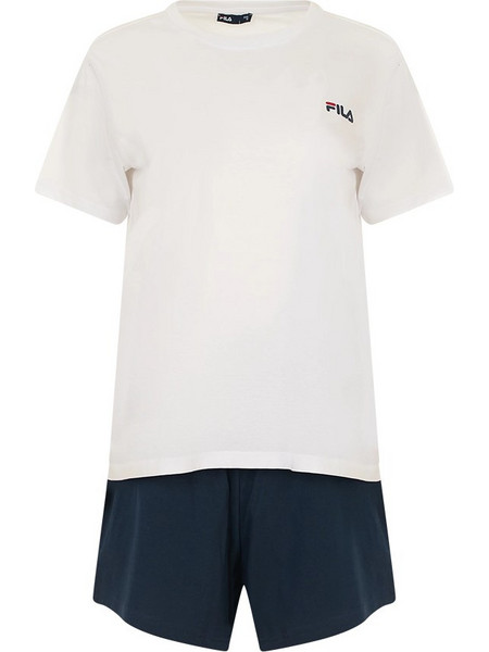 Fila Σετ Γυναικείες Πιτζάμες Καλοκαιρινές Λευκές FPS4180-497