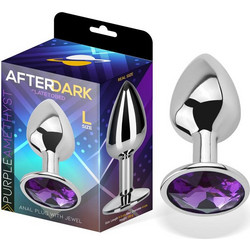 LateToBed Afterdark Amethyst Large Πρωκτική Σφήνα Diamond Plug 9.5cm Ασημί Μωβ AD-289