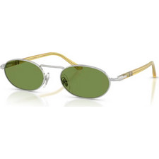 Persol PO1023S 518/4E Ανδρικά Γυαλιά Ηλίου Στρογγυλά Μεταλλικά Ασημί με Πράσινο Φακό