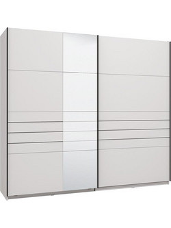 Fylliana Δίφυλλη Ντουλάπα Ρούχων Συρόμενη Veymont 245 OG H217 με Καθρέπτη Λευκή 245x61x218cm 11014305