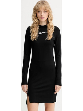 Karl Lagerfeld Mini Καθημερινό Φόρεμα Μεταξωτό Μαύρο A4W13005-999