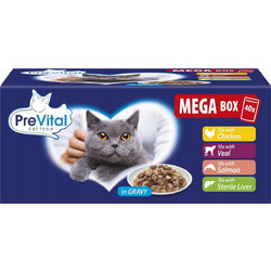 Prevital Adult Mix with Chicken, Veal, Salmon & Liver in Gravy 40x100gr