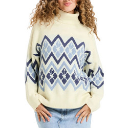 Roxy Saltwater Lover Γυναικεία Πλεκτή Μπλούζα Ζιβάγκο Oversized Εκρού ERJSW03673-WBS0