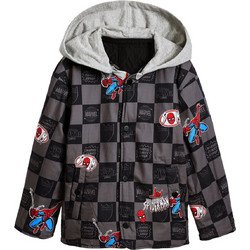 Desigual Παιδικό Μπουφάν Χειμωνιάτικο Softshell Αδιάβροχο Μαύρο Ανθρακί Κόκκινο 25SBEW02-9019