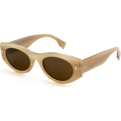 Fendi FE40125I 60J Γυναικεία Γυαλιά Ηλίου Οβάλ Κοκάλινα Καφέ με Καφέ Φακό