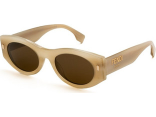 Fendi FE40125I 60J Γυναικεία Γυαλιά Ηλίου Οβάλ Κοκάλινα Καφέ με Καφέ Φακό