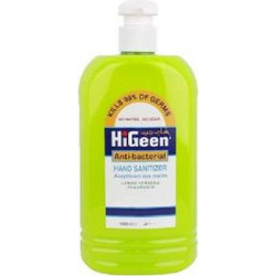 HiGeen Anti-Bacterial Αντισηπτικό Gel Χεριών με Αντλία Λεμόνι 1lt