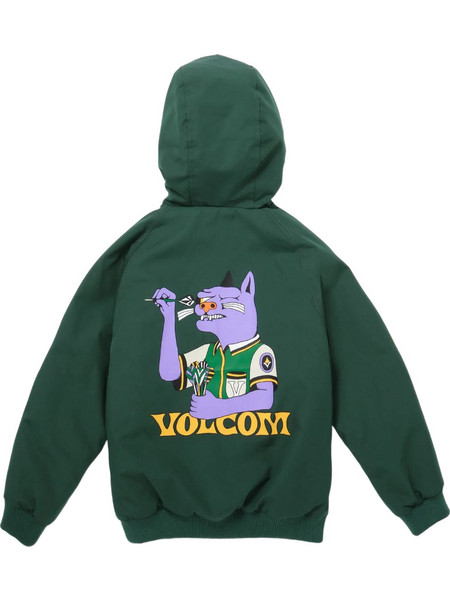 Volcom Παιδική Ζακέτα Φούτερ με Κουκούλα και Φερμουάρ Πράσινη C1732351PPI