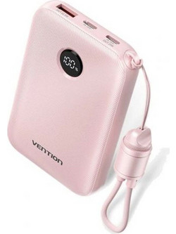 Vention FKAP0-C Power Bank 10000mAh 22.5W με Θύρα USB-A & Θύρα USB-C Power Delivery Pink
