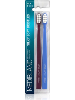 Mediblanc Silk Soft Οδοντόβουρτσες 2τμχ Μπορντό Μπλε