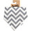 Just Baby Zig Zag Αδιάβροχη Σαλιάρα Μπαντάνα Υφασμάτινη με Κουμπί Λευκή Γκρι