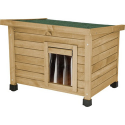 Kerbl Ξύλινo Σπιτάκι Γάτας Εξωτερικού Χώρου 57x45x43cm Καφέ