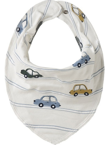 Name It Cars Σαλιάρα Μπαντάνα Υφασμάτινη με Κουμπί Λευκή
