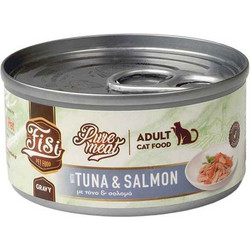 FISI Pure Meat Adult with Tuna & Salmon in Gravy 80gr