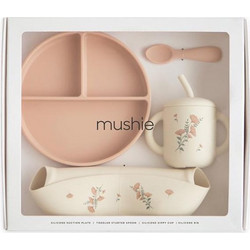 Mushie Βρεφικό Σετ Φαγητού Σιλικόνης Pink 4τμχ