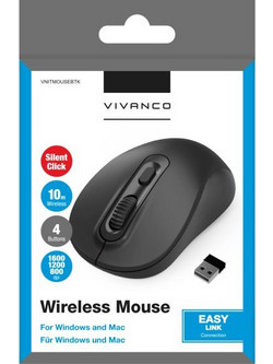 Vivanco VNITMOUSEBT Ασύρματο Ποντίκι Black