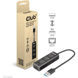 CLUB3D CSV-1430A USB Hub 3.0 USB-A με 4 Θύρες USB-A / Ethernet