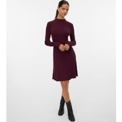 Vero Moda Mini Καθημερινό Φόρεμα Πλεκτό Μπορντό 10331280
