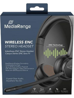 MediaRange MROS307 Ασύρματα On Ear Ακουστικά Υπολογιστή με Μικρόφωνο & Bluetooth / USB-A
