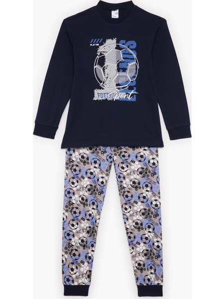 Pretty Baby Παιδική Πιτζάμα Βαμβακερή Χειμωνιάτικη Navy Μπλε 63811