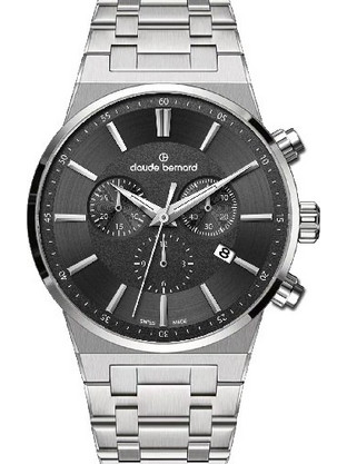 Claude Bernard Neo 1973 Ανδρικό Ρολόι Χρονογράφος με Ασημί Μεταλλικό Μπρασελέ 102653MNIN